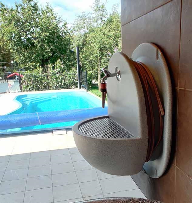 Roto zahradní umyvadlo Mars 84 cm - šedý granit 