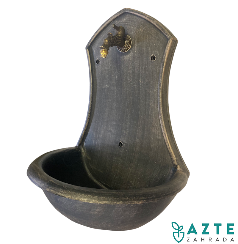 ROTO zahradní umyvadlo Saturn 71 cm bronzově hnědé - kohoutek Drak, výpusť