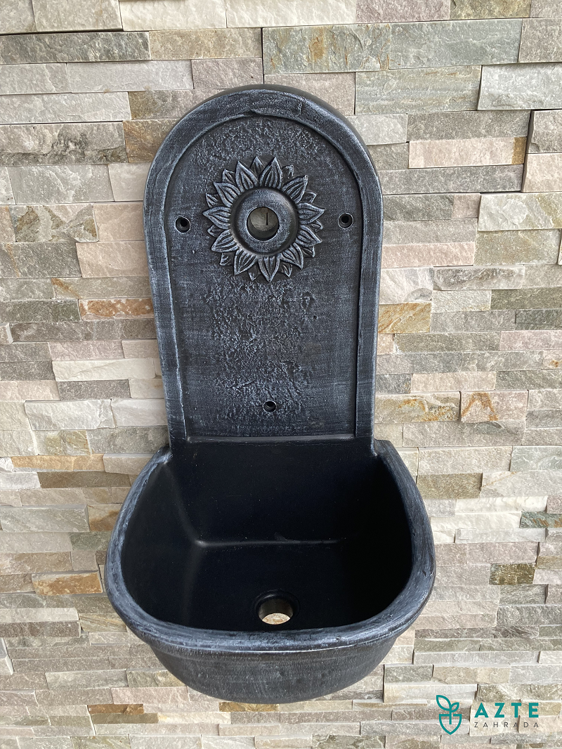 Roto zahradní umyvadlo Slunce 63 cm - stříbrná patina
