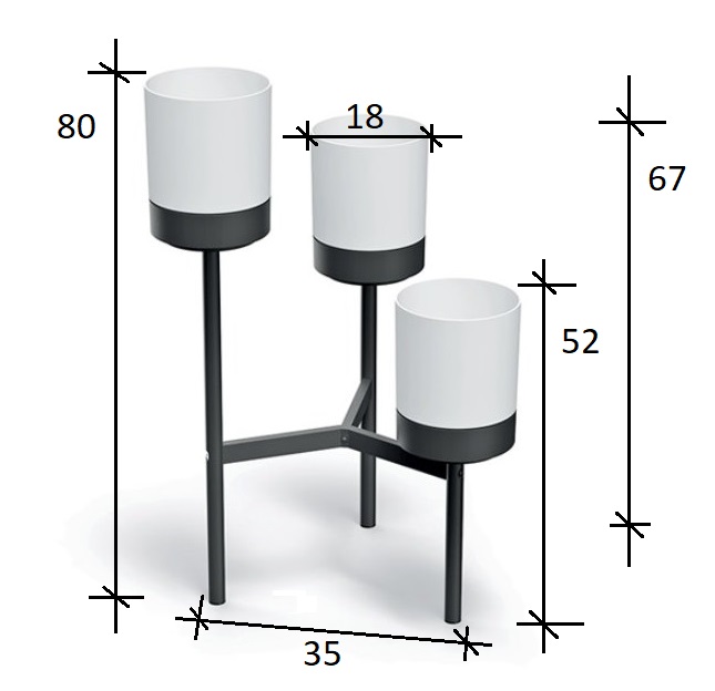 Stojan na květiny BLOOMIE STAND bílý 54cm