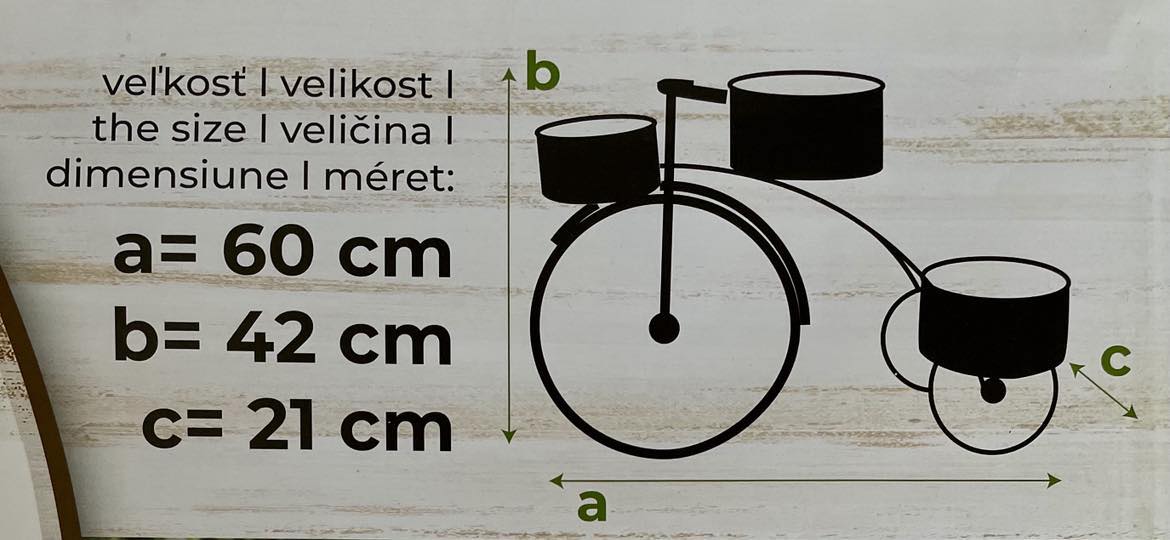 Stojan na tři květináče, kolo, dekorace