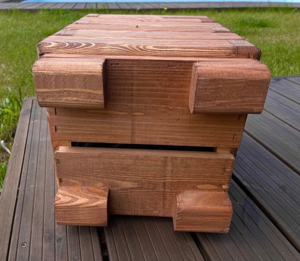 Dřevěný zahradní květináč AKSAMIT, teak, 250x250x350