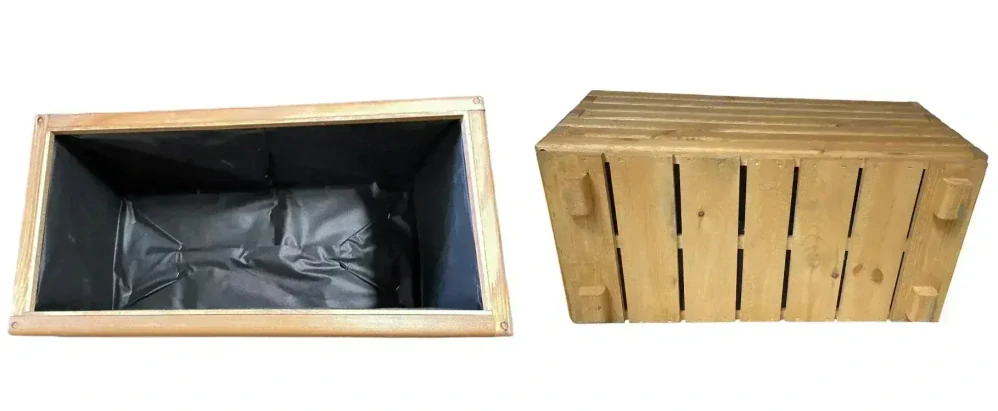 Dřevěný zahradní květináč AKSAMIT, teak, 800X400X400