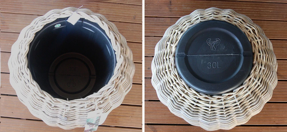 RATANOVÝ Květináč DRYPOT TINA XXXL, Grey,  Ø68x53 cm