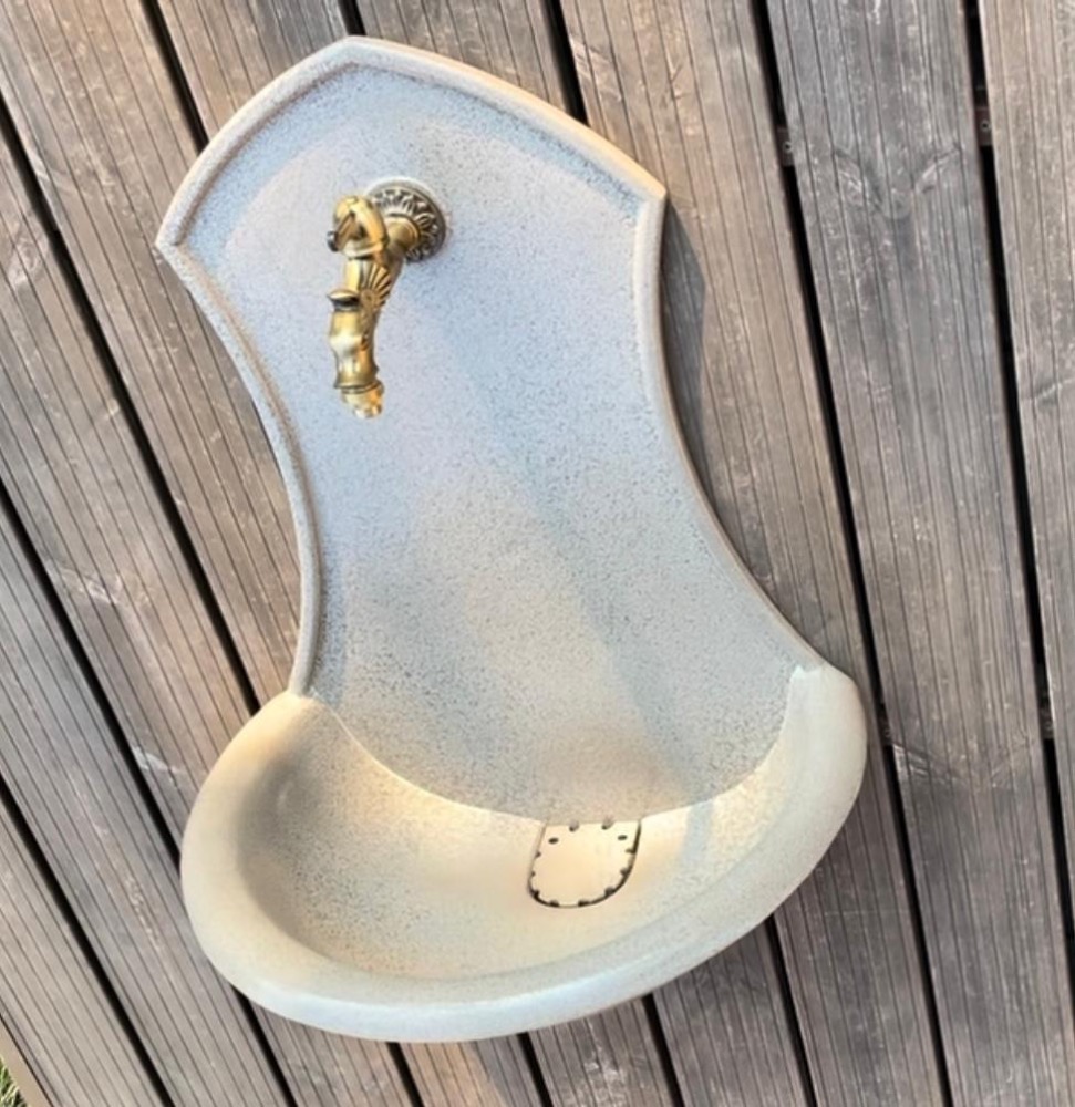 Zahradní umyvadlo SIENA 83 cm béžový granit - kohoutek Drak