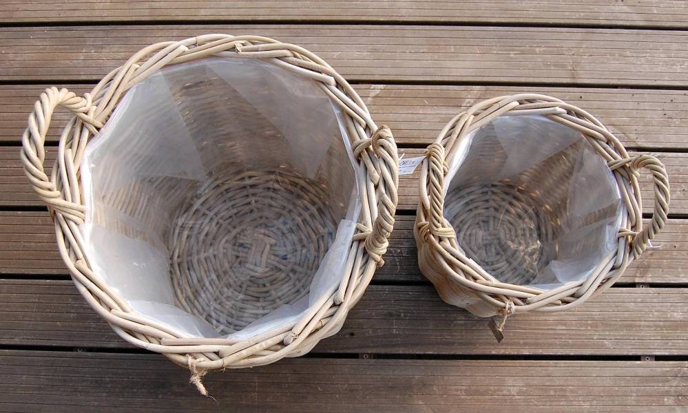 RATANOVÉ Koše DUO, Grey, SET 2 kusy