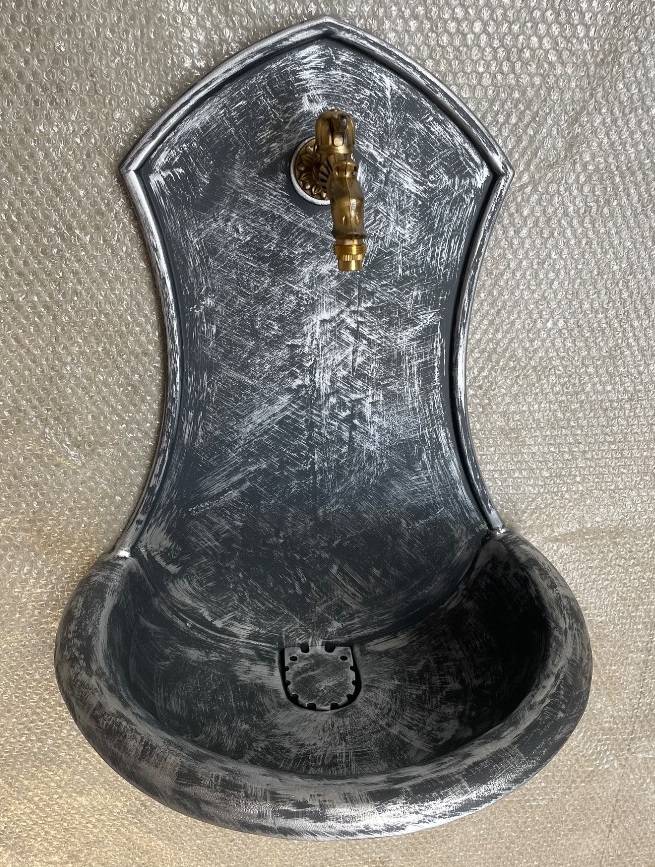 Zahradní umyvadlo SIENA 83 cm antické stříbro - kohoutek Drak