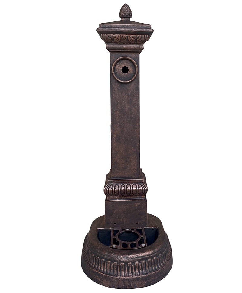 Vodovodní Litinový SLOUPEK AZTE XXL s KOHOUTKEM DRAK, měděná patina, 100 cm