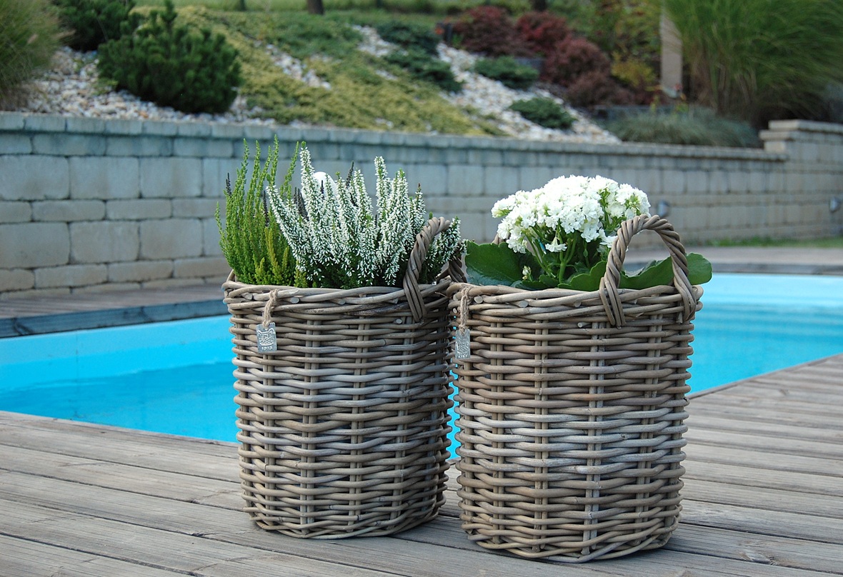 RATANOVÉ Koše DUO S, Grey, SET 2 kusy
