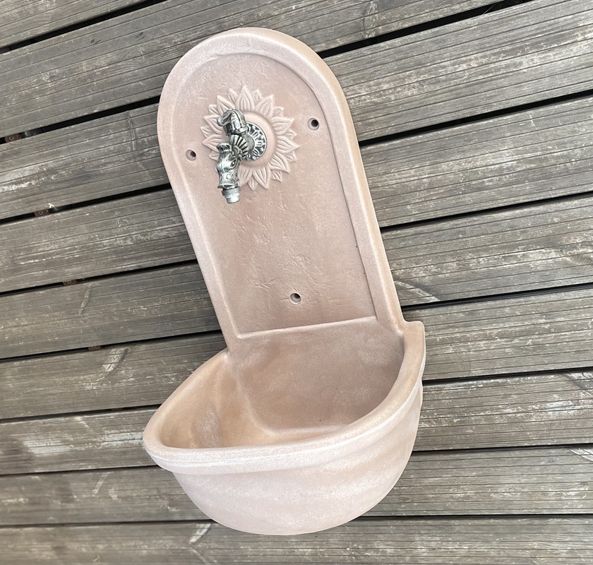 ROTO zahradní umyvadlo Slunce 63 cm béžové - kohoutek Drak, výpusť