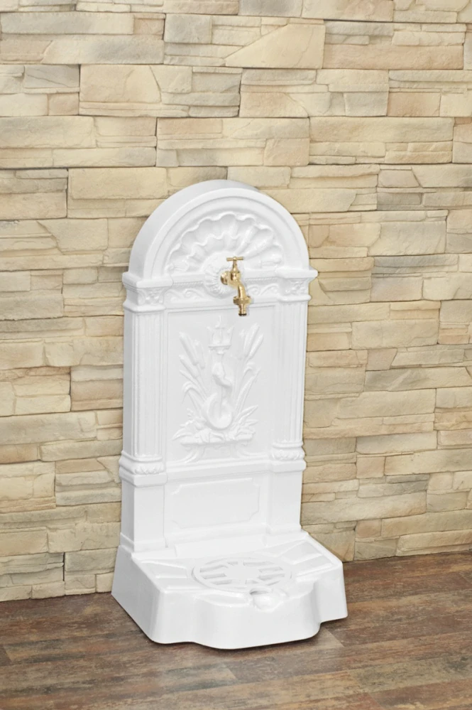 Zahradní výlevka Florencie z litého hliníku, bílá