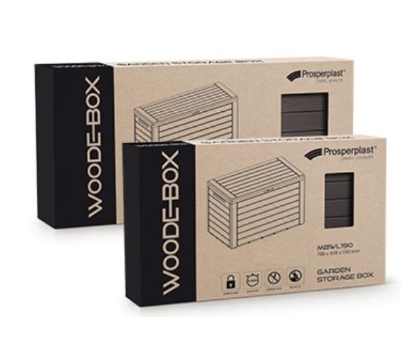 Prosperplast Zahradní box WOODEBOX umbra 116 cm - 280L