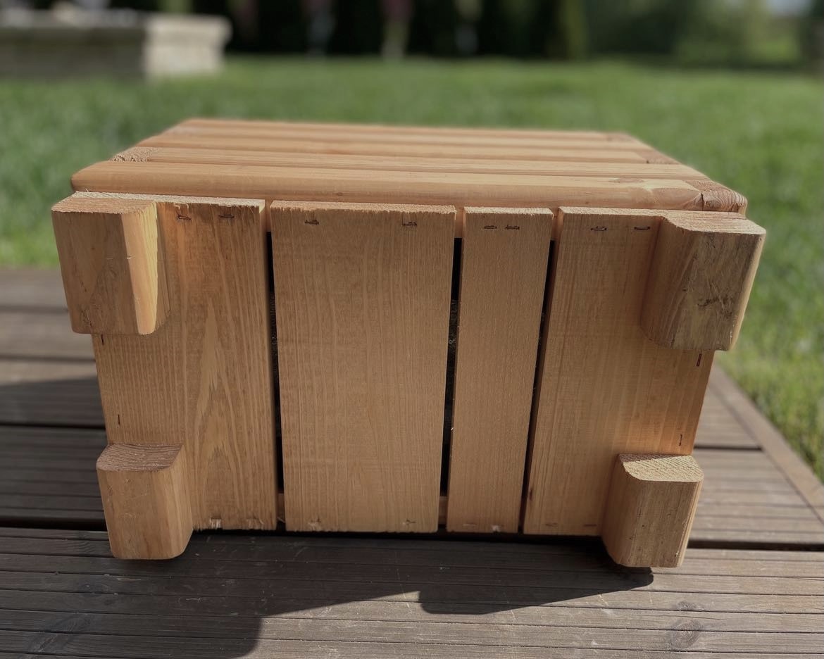 Dřevěný zahradní květináč AKSAMIT, teak, 400x250x300