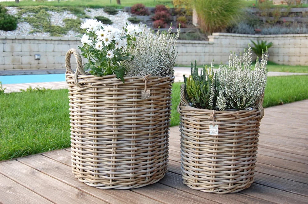 RATANOVÉ Koše DUO, Grey, SET 2 kusy