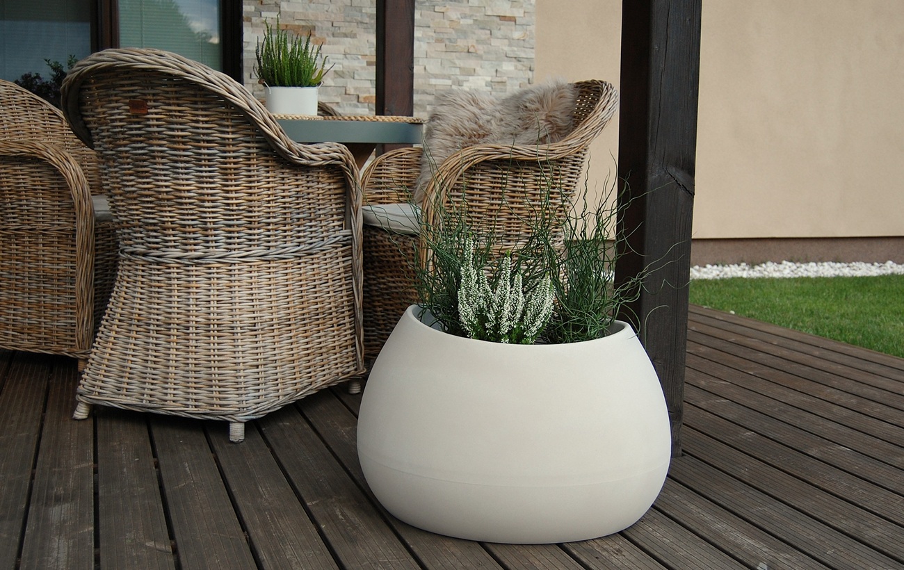 Květináč EVOLIA 60 cm, barva písková