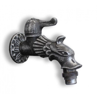 Vodovodní KOHOUTEK DRAK 1/2", stříbrná patina