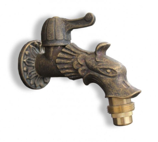 Vodovodní KOHOUTEK DRAK 1/2", zlatá patina