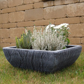 Hřbitovní květináč BALLET, patinově šedá, 490x490x200 