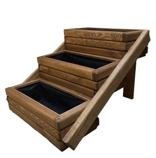 Dřevěný zahradní květináč Aksamit KASKÁDA, teak