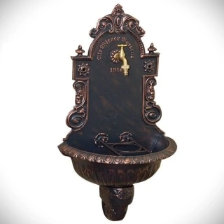 Zahradní umyvadlo VIENNA 83 cm – ze slitiny hliníku s kohoutkem, antický bronz
