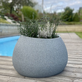 Květináč EVOLIA 60 cm, šedý granit
