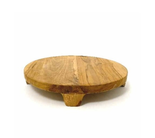 PODSTAVEC POD KVĚTINÁČ z teaku, Natural, Ø30 × 5 cm