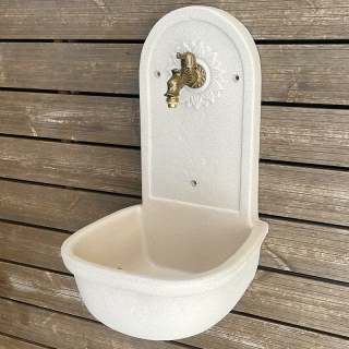 ROTO zahradní umyvadlo Slunce 63 cm pískové - kohoutek Drak, výpusť