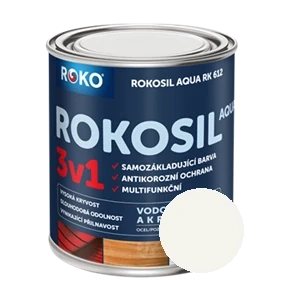 Univerzální vodouředitelná barva Rokosil Aqua 3v1 0,6 L bílá čsn1000 