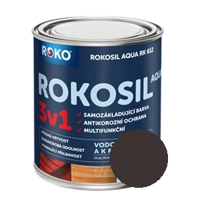 Univerzální vodouředitelná barva Rokosil Aqua 3v1 0,6 L kaštanová hnědá čsn2880