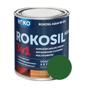 Univerzální vodouředitelná barva Rokosil Aqua 3v1 0,6 L zelená střední čsn5300 