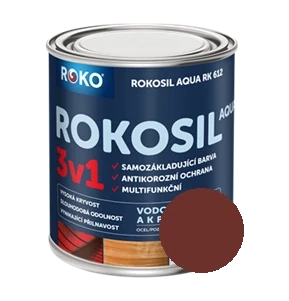 Univerzální vodouředitelná barva Rokosil Aqua 3v1 0,6 L červenohnědá čsn8840