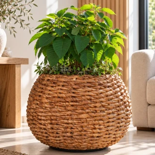 RATANOVÝ Květináč DRYPOT ABACA Natural, Ø57x44 cm