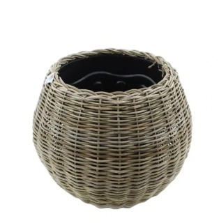 RATANOVÝ Květináč DRYPOT TINA XXXL, Grey,  Ø68x53 cm