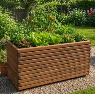 Dřevěný zahradní květináč AKSAMIT teak 1180x400x600